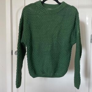 Dark Green Cable Knit Sweater